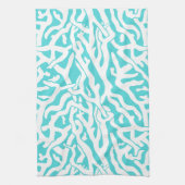 Beach Coral Reef Muster Nautical White Blue Küchentuch (Vertikal)