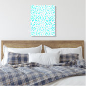 Beach Coral Reef Muster Nautical White Blue Leinwanddruck (Insitu (Schlafzimmer))