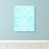 Beach Coral Reef Muster Nautical White Blue Leinwanddruck (Insitu (Holzboden))