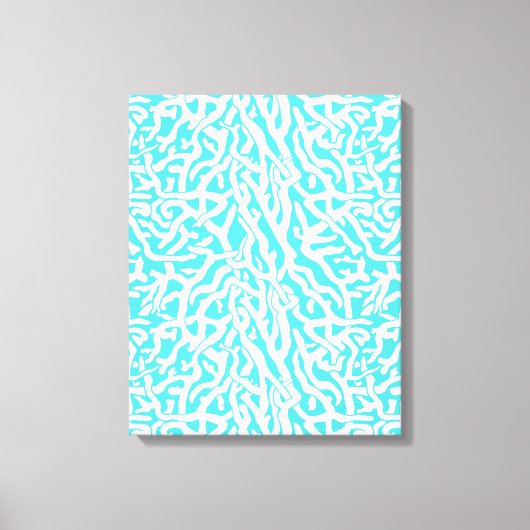 Beach Coral Reef Muster Nautical White Blue Leinwanddruck (Vorderseite)