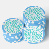 Beach Coral Reef Muster Nautical White Blue Pokerchips (Stapel)
