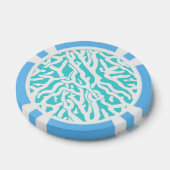 Beach Coral Reef Muster Nautical White Blue Pokerchips (Einzeln)