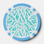 Beach Coral Reef Muster Nautical White Blue Pokerchips (Rückseite)
