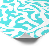 Beach Coral Reef Muster Nautical White Blue Poster (Ecke)