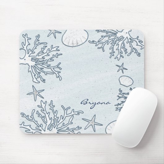 Beach Coral Reef Sea Muschel & Starfish Mouse Pad Mousepad (Mit Mouse)