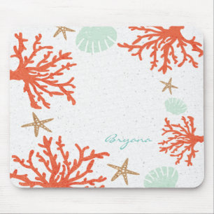 Beach Coral Reef Sea Muschel & Starfish Mouse Pad Mousepad