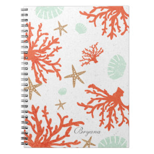 Beach Coral Reef Sea Muschel & Starfish Notebook Notizblock