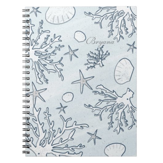 Beach Coral Reef Sea Muschel & Starfish Notebook Notizblock (Vorderseite)