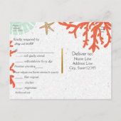 Beach Coral Reef Sea Muschel & Starfish RSVP Card Einladungspostkarte (Rückseite)
