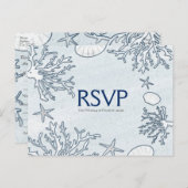 Beach Coral Reef Sea Muschel & Starfish RSVP Card Einladungspostkarte (Vorne/Hinten)