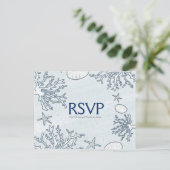 Beach Coral Reef Sea Muschel & Starfish RSVP Card Einladungspostkarte (Stehend Vorderseite)