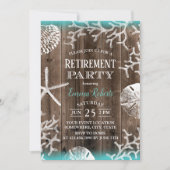 Beach Coral Reef Starfish Barn Wood Retirement Einladung (Vorderseite)