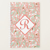 Beach Coral Seashells Custom Monogram Planer (Vorderseite)