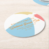 Beach Country Club | Bachelorette Runder Pappuntersetzer (Angewinkelt)