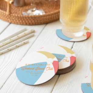 Beach Country Club Junggesellinnenabschied Runder Pappuntersetzer
