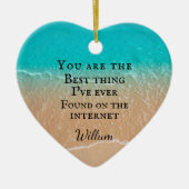 Beach couple photo Valentine Keramik Ornament (Vorne)