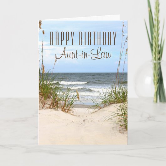 Beach Cousin in Law Birthday Card Karte (Vorderseite)