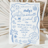 Beach Cowgirl Bachelorette Hen Weekend Einladung