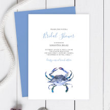 Beach Crab Bridal Dusche Einladungen