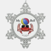Beach Crab, My Ball, MeWarriorFrau auf Twitch Schneeflocken Zinn-Ornament (Vorderseite)