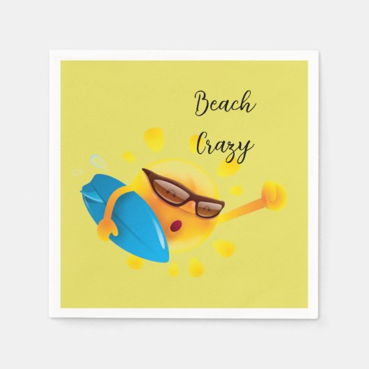 „Beach Crazy“-Cocktail Serviette (Vorderseite)