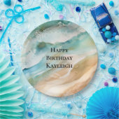 Beach Cream Aqua Ocean Geburtstag Pappteller (Party)