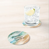 Beach Cream Aqua Ocean Geburtstag Runder Pappuntersetzer (Vor Ort)