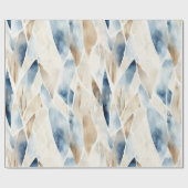 Beach Cream Blue Abstrakt Geschenkpapier (Flach)