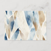 Beach Cream Blue Abstrakt Wedding RSVP Begleitkarte (Rückseite)