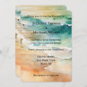 Beach Cream Türkise Aqua Ocean Wedge Einladung (Vorne/Hinten)