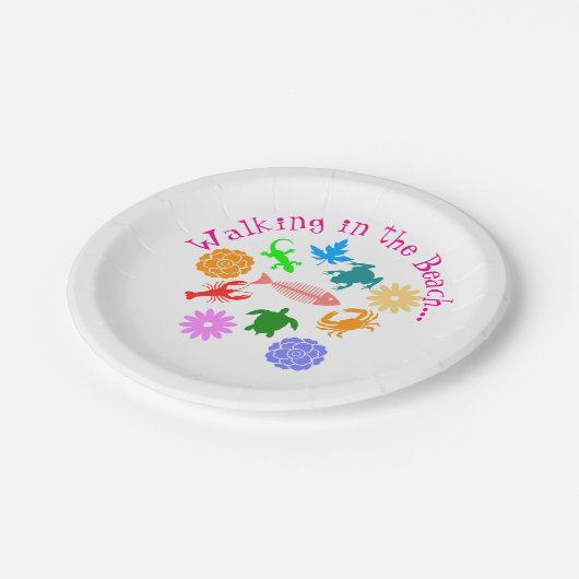 Beach Creatures Pappteller (Schrägansicht)