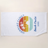 Beach Cruise Family Wiedersehen Matching Retro Strandtuch (Vorderseite)