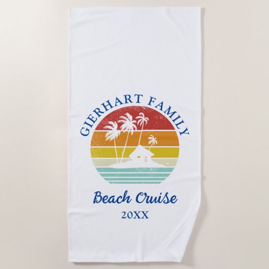 Beach Cruise Family Wiedersehen Matching Retro Strandtuch (Vorderseite)