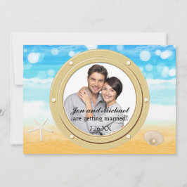 Beach Cruise Muschel Hochzeit Port Foto Einladung