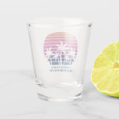 Beach Cruise Pink Palm Tree Custom Familienurlaub Schnapsglas (Rückseite)