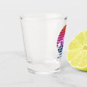 Beach Cruise Pink Palm Tree Custom Familienurlaub Schnapsglas (Links)