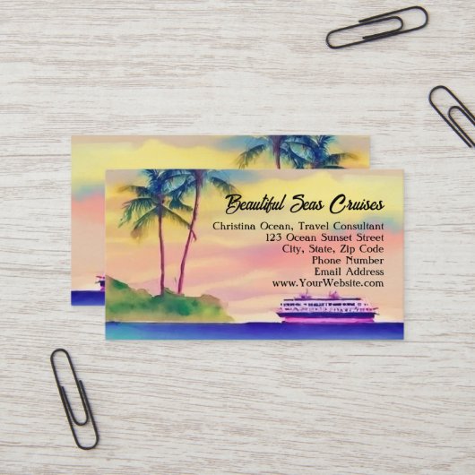 Beach Cruise Reisen Agent Berater Visitenkarte (Vorderseite/Rückseite Beispiel)
