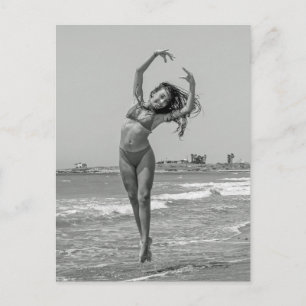 Beach Dancer B&W Foto Postkarte