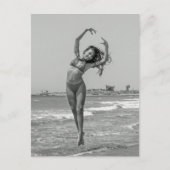 Beach Dancer B&W Foto Postkarte (Vorderseite)