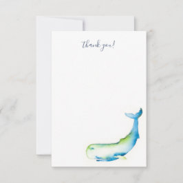 Beach Danke, Cards Blue Watercolor Whale Dankeskarte