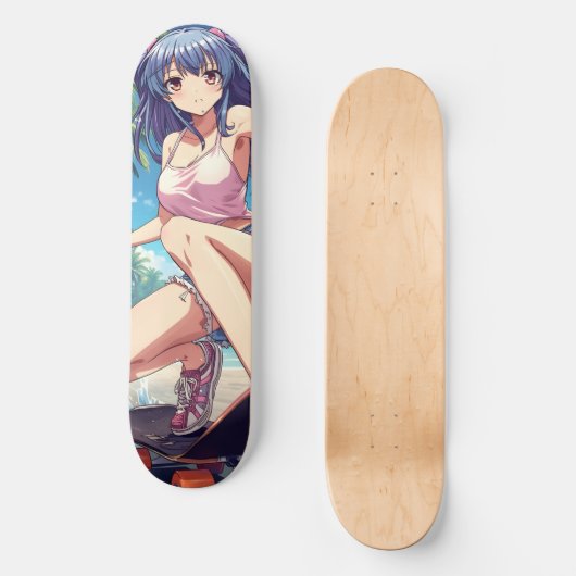 Beach Day Anime Skateboard Deck (Vorderseite)