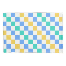 Beach day diagonal checkerboard pattern kissenbezug