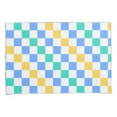Beach day diagonal checkerboard pattern kissenbezug (Vorderseite-Rechts)