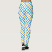 Beach day diagonal checkerboard pattern leggings (Rückseite)