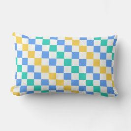 Beach day diagonal checkerboard pattern lendenkissen