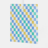 Beach day diagonal checkerboard pattern ornament aus glas (Vorderseite links)