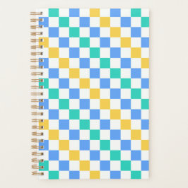 Beach day diagonal checkerboard pattern planer