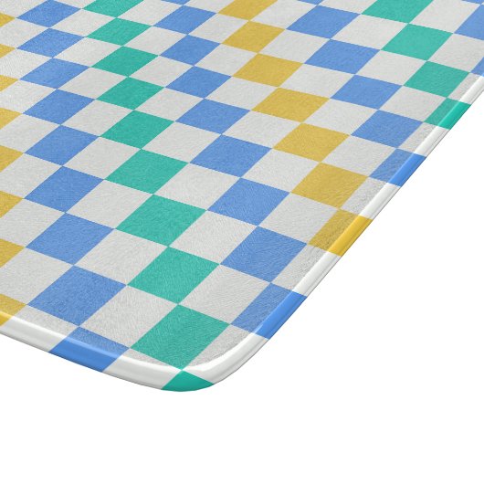 Beach day diagonal checkerboard pattern schneidebrett (Ecke)