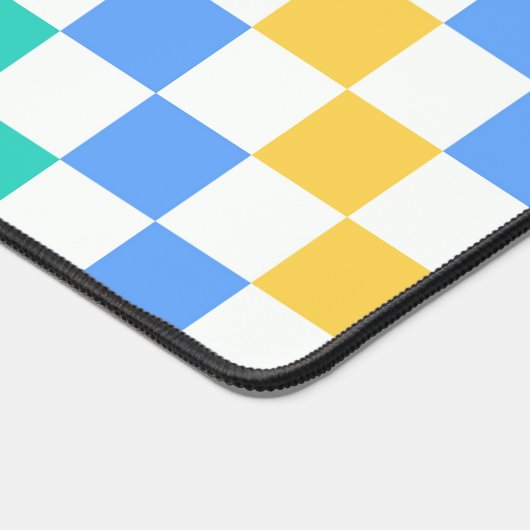 Beach day diagonal checkerboard pattern schreibtischunterlage (Ecke)
