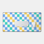 Beach day diagonal checkerboard pattern schreibtischunterlage (Tastatur & Maus)